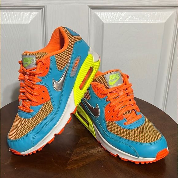 Nike Shoes - 🔥🔥 NIKE AIR MAX 90 LE  - gamma blue/orange - Excellent - Sz 5.5Y / Women Sz 7